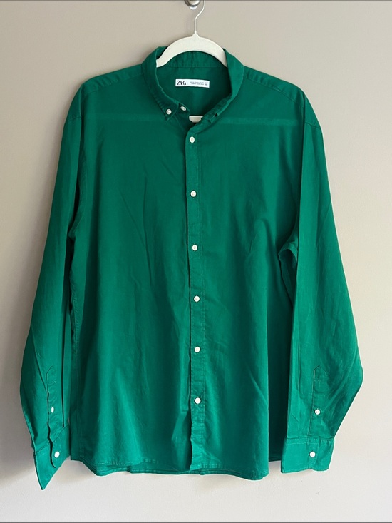 Zara Other - Zara men's button-down Kelly green Oxford cotton shirt size XL